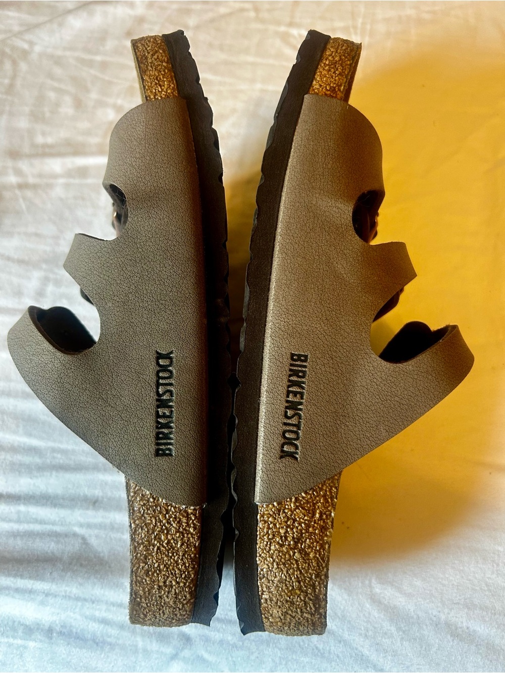 Birkenstock Women's Brown Three-Strap Cork Slide Sandals